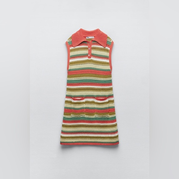 Zara Striped Knit Dress M - Picture 8 of 10